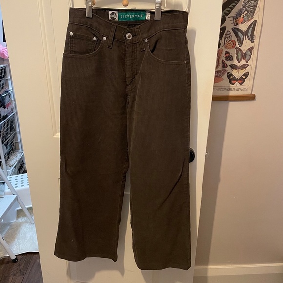 Vintage Levi corduroy pants jeans brown silver tab 90s - Picture 12 of 16